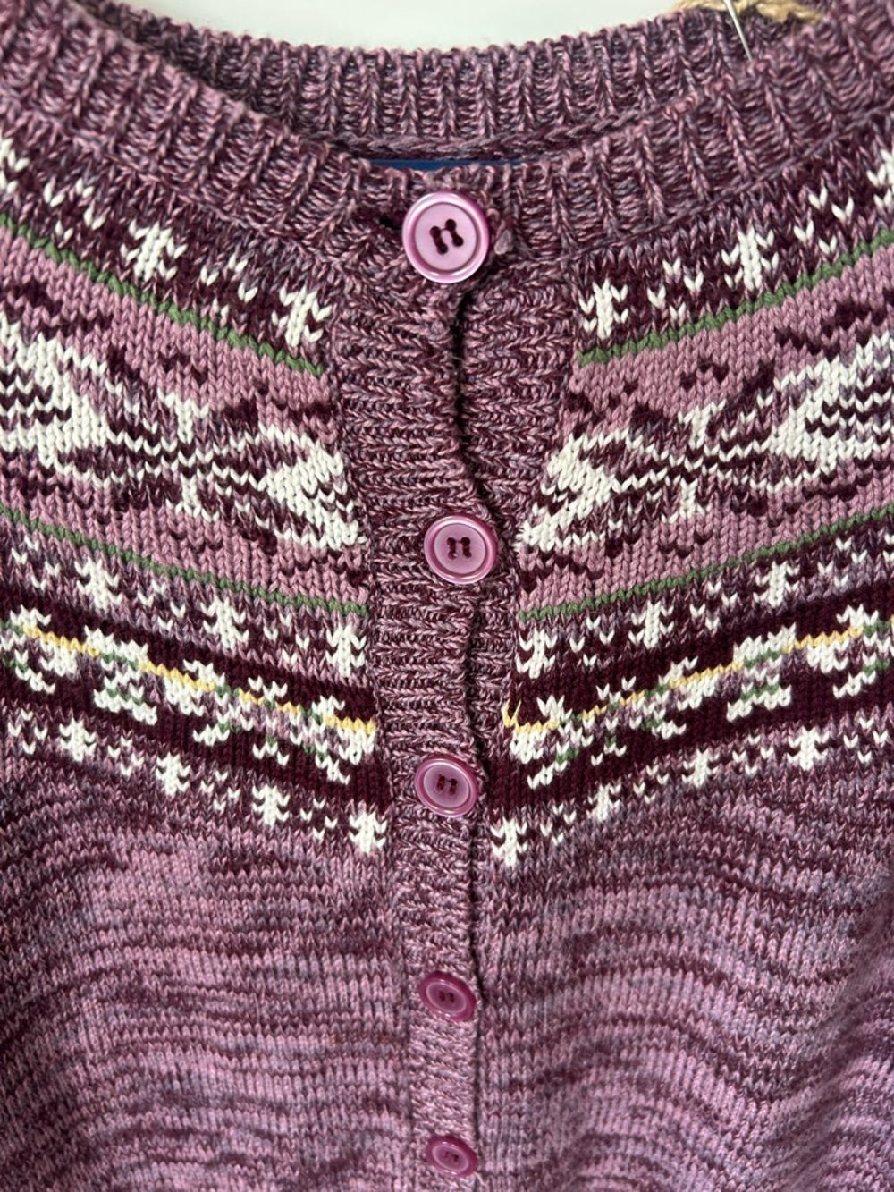 Fair Isle Knit Cardigan Sweater l Nordic Cottagecore l Size Medium - Picture 7 of 9